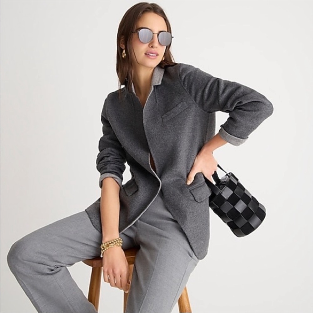 J. Crew Leighton Double-Faced Wool Blazer Gray Size 10